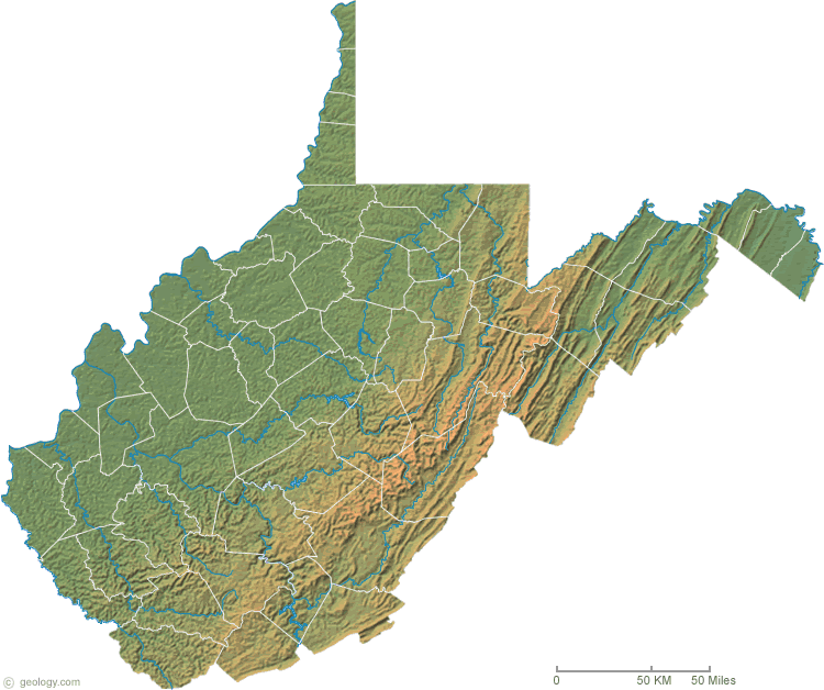 west-virginia-blue ridge mountains map